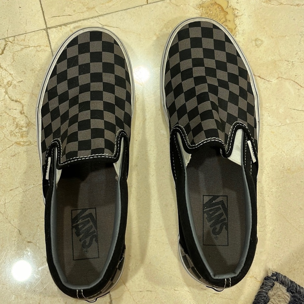 Black and Grey checkered vans